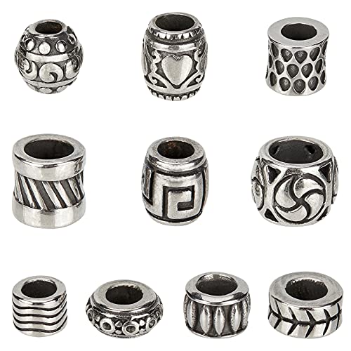 nbeads 10 STK. 304 Edelstahl perlen, Mixed Style European Column Beads Tube/Barrel/Rondelle Form Spacer Beads Für Halskette Armband DIY Schmuckherstellung von nbeads