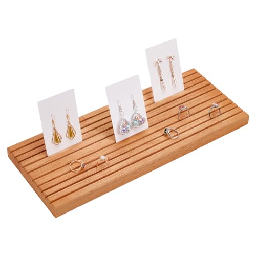 nbeads 10-Schlitz Quilting Lineal Rack, Peru Holz Lineal Rack Quilten 3mm Gitter Lineal Rack Organizer für Lineal Organizer Home Office Schreibtischständer, 35x14x1.9cm von nbeads