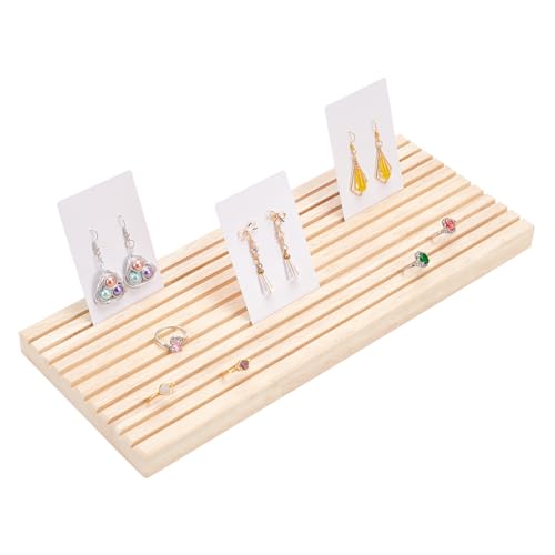 nbeads 10-Schlitz Quilting Lineal Rack, Weizen Holz Lineal Rack Quilten 3mm Gitter Lineal Rack Organizer für Lineal Organizer Home Office Schreibtischständer, 35x14x1.9cm von nbeads