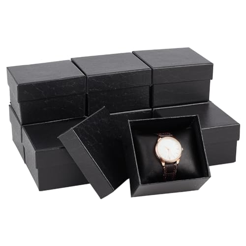 nbeads 10 Stück Rechteckige Uhrenboxen, 8x8.8x5.6cm Armbanduhr-Geschenketui Mit PU-Leder-Kissen Papp-Schmuckschatullen Für Uhren Schmuck Geschenke Armbänder Handgelenkmanschetten, Schwarz nbeads 10 Stück Rechteckige Uhrenboxen, 8x8.8x5.6cm Armbanduhr-Geschenketui Mit PU-Leder-Kissen Papp-Schmuckschatullen Für Uhren Schmuck Geschenke Armbänder Handgelenkmanschetten, Schwarz von nbeads