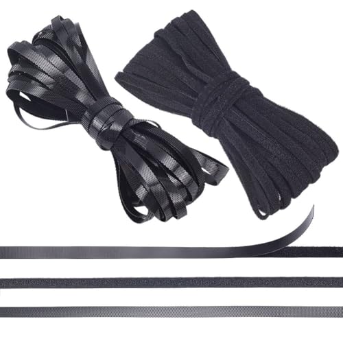 nbeads 10 Yards Haken- und Schlaufenband zum Aufnähen, 6mm Breites Selbstklebendes Schlaufenband Klebriges Interlocking-Band Nylon-Gewebeband für DIY Craft Kleidung Vorhang Kleid Nähen, Schwarz nbeads 10 Yards Haken- und Schlaufenband zum Aufnähen, 6mm Breites Selbstklebendes Schlaufenband Klebriges Interlocking-Band Nylon-Gewebeband für DIY Craft Kleidung Vorhang Kleid Nähen, Schwarz von nbeads