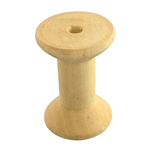 nbeads 100 Holz Gewinde Spulen Spulen leer für Draht, bleifrei, 45×30 mm, Loch: 7 mm von nbeads