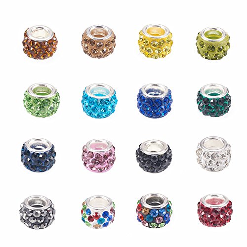 nbeads 100 Stück Polymer Clay Strass Europäische Perlen, 5 mm Großes Loch Polymer Ton Rondelle Perlen Spacer Perlen Charms Für DIY Armband Schmuckherstellung, gemischte Farbe von nbeads