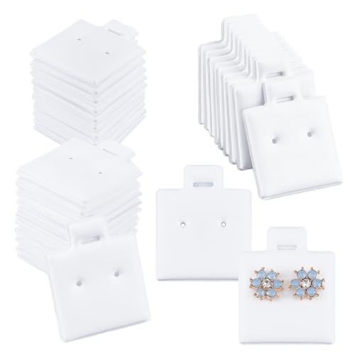 nbeads 100 Stück Schmuckkarte, PVC-Ohrring-Hängekarten Puff-Ohrring-Karten Halter für Läden Schmuck Display, 3.15x2.5cm von nbeads
