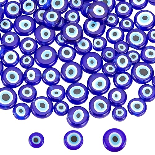 nbeads 119 Stück 3 Größen Flache Evil Eye Perlen, Handgemachte Lampwork-Perlen Spacer Blue Evil Eye Charms Türkische Lose Perlen Für Armband Ohrring Halskette DIY Schmuckherstellung-8mm/10mm/12mm nbeads 119 Stück 3 Größen Flache Evil Eye Perlen, Handgemachte Lampwork-Perlen Spacer Blue Evil Eye Charms Türkische Lose Perlen Für Armband Ohrring Halskette DIY Schmuckherstellung-8mm/10mm/12mm von nbeads
