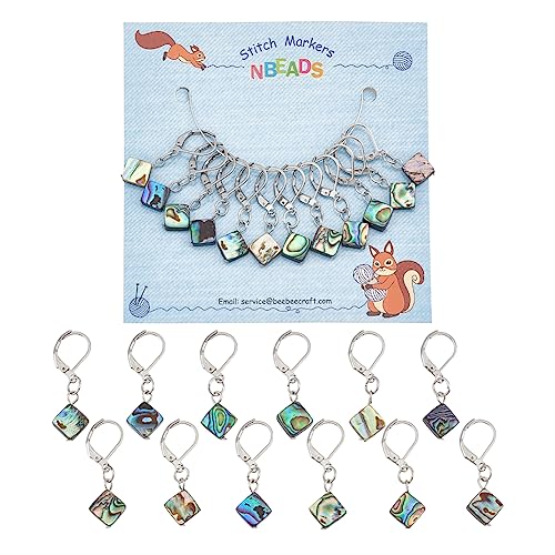 nbeads 12 Stück Abalone-Muschel-Stichmarker, Paua Muschel-Häkel-Maschenmarkierer-Charms, 304 Edelstahl-Hebelhaken, Verriegelbarer Maschenmarkierer Zum Stricken, Weben, Nähen, Schmuckherstellung nbeads 12 Stück Abalone-Muschel-Stichmarker, Paua Muschel-Häkel-Maschenmarkierer-Charms, 304 Edelstahl-Hebelhaken, Verriegelbarer Maschenmarkierer Zum Stricken, Weben, Nähen, Schmuckherstellung von nbeads