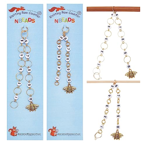 nbeads 2 STK. 2 Stile Bienen Charme Ketten Stricken, 0~9 Nummer Maschenmarkierer Acryl Perlen häkeln Stich Marker Charms für Stricken Weben Nähen Quilten Handgemachten Schmuck nbeads 2 STK. 2 Stile Bienen Charme Ketten Stricken, 0~9 Nummer Maschenmarkierer Acryl Perlen häkeln Stich Marker Charms für Stricken Weben Nähen Quilten Handgemachten Schmuck von nbeads