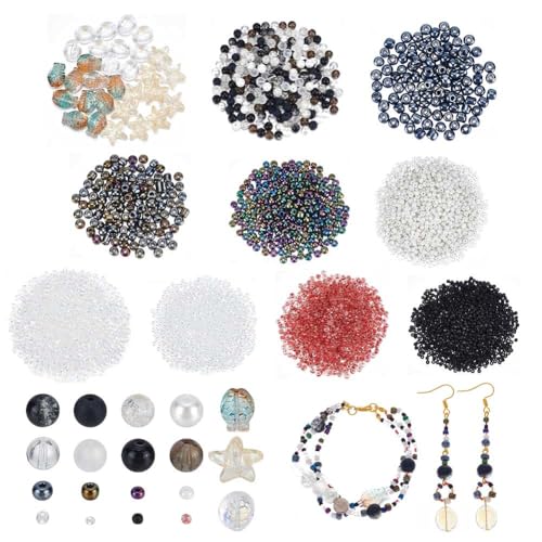 nbeads 20 Stile Glasperlen Kit, Schildkröte Muschel Seestern Fisch Transparente Perlen Winzige Perlen Bunte runde Kugel Perle Glas-Saatgut-Perlen Opake Glasperle für Schmuckherstellung nbeads 20 Stile Glasperlen Kit, Schildkröte Muschel Seestern Fisch Transparente Perlen Winzige Perlen Bunte runde Kugel Perle Glas-Saatgut-Perlen Opake Glasperle für Schmuckherstellung von nbeads