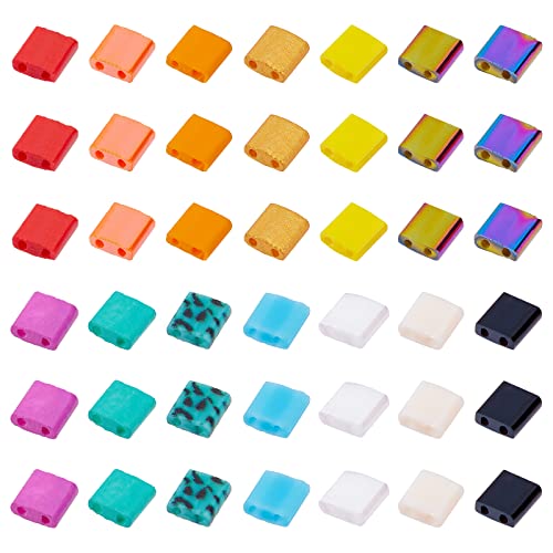 nbeads 200 Stück 2-Loch Glas Rocailles, Bunte Glas Tila Perlen Rocailles Rechteck Glas Pony Perlen Für DIY Handwerk Armband Halskette Schmuckherstellung nbeads 200 Stück 2-Loch Glas Rocailles, Bunte Glas Tila Perlen Rocailles Rechteck Glas Pony Perlen Für DIY Handwerk Armband Halskette Schmuckherstellung von nbeads