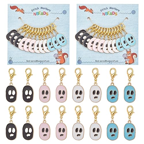 nbeads 24 STK Totenkopf Maschenmarkierer, Emaille-Legierung Häkel-Stichmarkierer Charms Karabinerverschlüsse Verriegelbarer Maschenmarkierer Zum Stricken Weben Nähzubehör Handgefertigter Schmuck nbeads 24 STK Totenkopf Maschenmarkierer, Emaille-Legierung Häkel-Stichmarkierer Charms Karabinerverschlüsse Verriegelbarer Maschenmarkierer Zum Stricken Weben Nähzubehör Handgefertigter Schmuck von nbeads