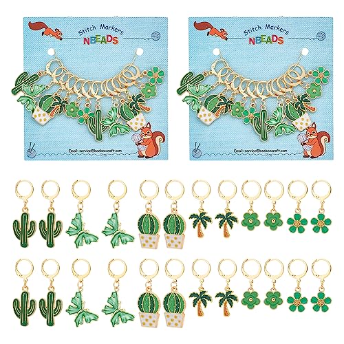 nbeads 24 Stück 6 Stile Maschenmarkierer, Grün Thema Legierung Emaille Charms Abnehmbar Verriegelung Stich Marker Mit Edelstahl-Reifen Für Nähen Zubehör Quilten Schmuck nbeads 24 Stück 6 Stile Maschenmarkierer, Grün Thema Legierung Emaille Charms Abnehmbar Verriegelung Stich Marker Mit Edelstahl-Reifen Für Nähen Zubehör Quilten Schmuck von nbeads