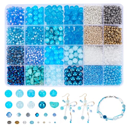 NBEADS 24 Styles Glasperlen Kit, Saatgut Perlen Acryl Perlen Runde Kugel Perle Türkis Perlen Säule Perle Kristall-Perle Jade-Perlen für Schmuckherstellung NBEADS 24 Styles Glasperlen Kit, Saatgut Perlen Acryl Perlen Runde Kugel Perle Türkis Perlen Säule Perle Kristall-Perle Jade-Perlen für Schmuckherstellung von nbeads