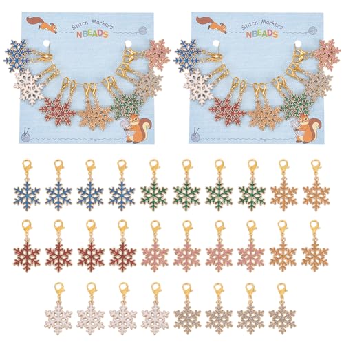 nbeads 28 Stück Schneeflocken-Maschenmarkierer, Emaille-Häkel-Maschenmarkierer-Anhänger Abnehmbarer Karabinerverschluss Maschenmarkierer Zum Stricken Weben Nähen Schmuckherstellung nbeads 28 Stück Schneeflocken-Maschenmarkierer, Emaille-Häkel-Maschenmarkierer-Anhänger Abnehmbarer Karabinerverschluss Maschenmarkierer Zum Stricken Weben Nähen Schmuckherstellung von nbeads
