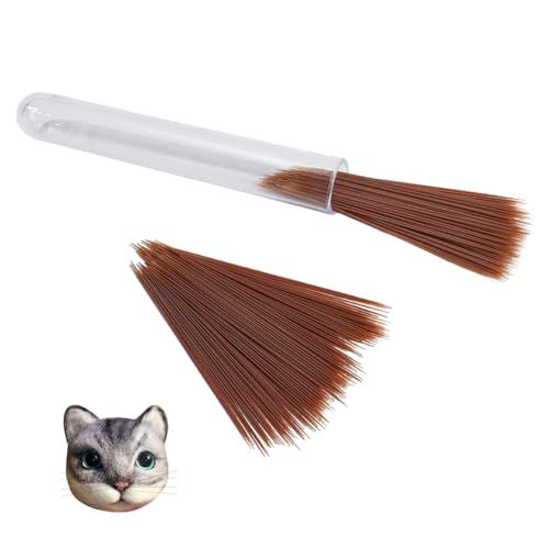 NBEADS 300 Stück Tier-Schnurrhaare, 4.7cm Lange Kokosnussbraune Simulierte Tierschnurrhaare Aus Kunststoff Zum Basteln von Tierbärten Für Katzen Maus Kaninchen Nadelfilz von nbeads
