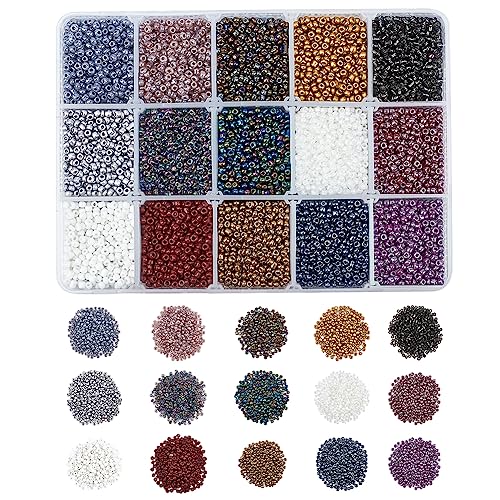 NBEADS 300g 2mm Glas Rocailles, 15 Styles Kleine Pony perlen Kleine Bastelperlen Runde Kleine Perlen Für Armbänder Halsketten Schmuckherstellung Und Kunsthandwerk NBEADS 300g 2mm Glas Rocailles, 15 Styles Kleine Pony perlen Kleine Bastelperlen Runde Kleine Perlen Für Armbänder Halsketten Schmuckherstellung Und Kunsthandwerk von nbeads