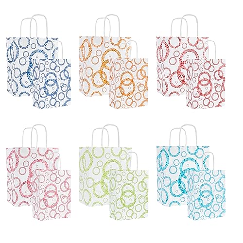 nbeads 36 STK. 2 Größen Papier-Geschenk-Taschen, Gemischte Farben Bubble Muster Party Favor Bags Kraftpapier Taschen Kraft Taschen mit Griff für Business Shopping Hochzeit Party Favors nbeads 36 STK. 2 Größen Papier-Geschenk-Taschen, Gemischte Farben Bubble Muster Party Favor Bags Kraftpapier Taschen Kraft Taschen mit Griff für Business Shopping Hochzeit Party Favors von nbeads