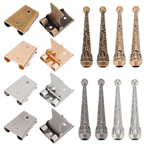 nbeads 4 Sätze Bolo Krawatten-Fundstücke, Bolo Tie Tips Ersatz Endkappen Kit, Bolo Tie Schnalle Zubehör mit 8 Stück Legierung Cord Ende und 4 Stück Eisen Bolo Tie Slide Clasps für Bolo Tie Making von nbeads