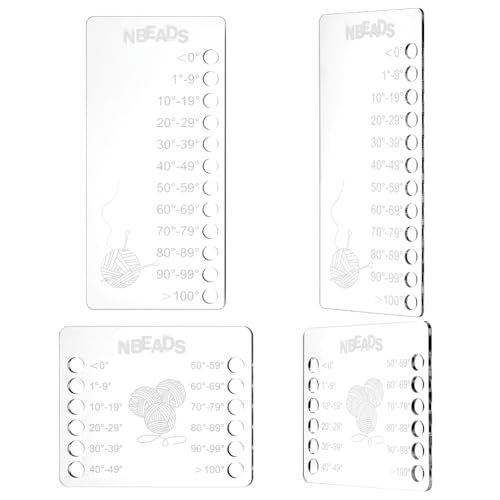 nbeads 4 Stk. Temperatur Decke Farbe Diagramme, Acryl Wiederverwendbar Stricken Temperatur Decke Planer Wolle Shade Organizer Karte Decke Planer für Garn Häkeln Projekte handgemachte Geschenke, Weiß von nbeads