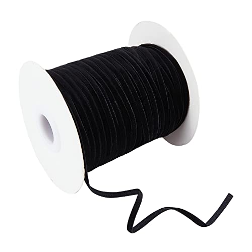 nbeads 50 Yards Einseitiges Samtband, 3 mm Breites Schwarzes Satinband, Polyester-Samtband Für Choker, Hochzeitsgeschenk, Haarschleifen, Heim-Weihnachtsdekoration nbeads 50 Yards Einseitiges Samtband, 3 mm Breites Schwarzes Satinband, Polyester-Samtband Für Choker, Hochzeitsgeschenk, Haarschleifen, Heim-Weihnachtsdekoration von nbeads
