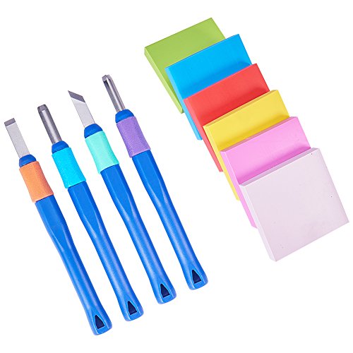 nbeads 6Pcs Rubber Stamp Carving Block with 4Pcs Carving Chisels, Rubber Stamp Carving Kit for Scrapbooking, Postcards, Invitation Cards, DIY Project; Mixed Color von nbeads