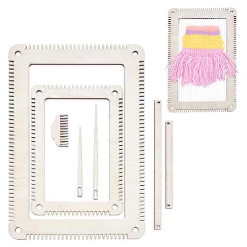 nbeads 7 Stück Holzwebstuhl-Bausatz, Lesezeichen Webstuhl mit Webkamm und Weben Häkelnadel Stricken Loom Tools für Weberei-Anfänger und Liebhaber nbeads 7 Stück Holzwebstuhl-Bausatz, Lesezeichen Webstuhl mit Webkamm und Weben Häkelnadel Stricken Loom Tools für Weberei-Anfänger und Liebhaber von nbeads