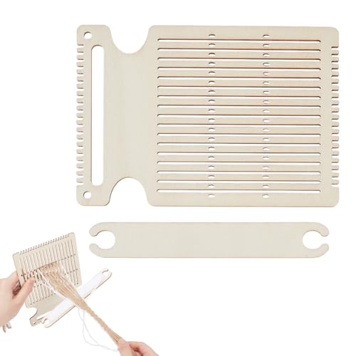 nbeads 8 Stück Gürtel Weben Kit, Webstuhl-Kit Hölzerne Weberei Shuttle Tools für Armbandtasche Kameraband von nbeads
