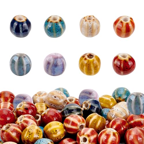 NBEADS 80 Stück 8 Farben Keramik Runde Perlen, Fancy Antik Glasiert Handgemachte Porzellan Perlen Lose Spacer Ball Perlen Für Diy-Schmuck Machen Projekte, 11mm Durchmesser NBEADS 80 Stück 8 Farben Keramik Runde Perlen, Fancy Antik Glasiert Handgemachte Porzellan Perlen Lose Spacer Ball Perlen Für Diy-Schmuck Machen Projekte, 11mm Durchmesser von nbeads