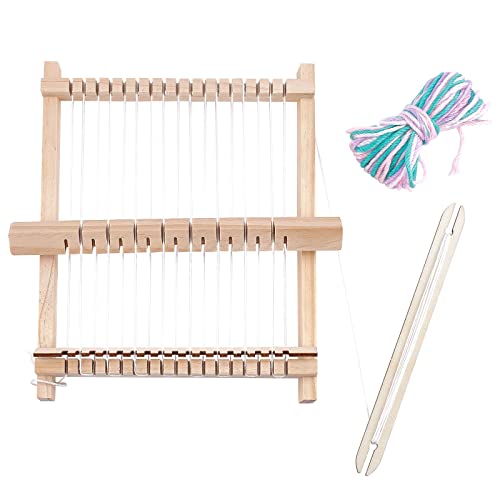 nbeads 9 Stück Holz Mini Webmaschinen Kit, 8.2×6.5" Multi-Craft Webstuhl Mit Garn Und Kordel Handgemachter Strickstuhl DIY Kintting Loom Für Anfänger DIY Webkunst von nbeads