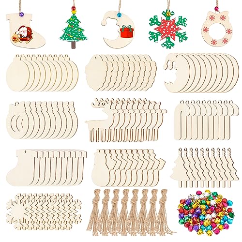 nbeads DIY Weihnachtsdekor-Bastelset, Enthält 100 Stück Holzanhänger In 10 Stilen, 100 Stück Eisenglockenanhänger 10 Bündel Hanfseil Für Weihnachtsbaumdekoration DIY-Handwerk Hängende Ornamente nbeads DIY Weihnachtsdekor-Bastelset, Enthält 100 Stück Holzanhänger In 10 Stilen, 100 Stück Eisenglockenanhänger 10 Bündel Hanfseil Für Weihnachtsbaumdekoration DIY-Handwerk Hängende Ornamente von nbeads