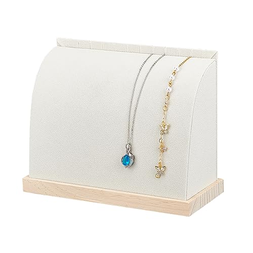 nbeads Samt-Schmuck-Display-Ständer, Holz Halskette Armband Vitrine Kette Anhänger Storage Holder für Haus Einzelhandel Messe Ausstellung, Weiß nbeads Samt-Schmuck-Display-Ständer, Holz Halskette Armband Vitrine Kette Anhänger Storage Holder für Haus Einzelhandel Messe Ausstellung, Weiß von nbeads