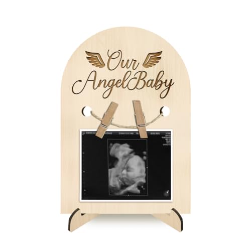 nbeads Sonogramm Bilderrahmen, 18x12.5cm Holz Schwangerschaft Ankündigung Bilderrahmen Stand Heart's Zeichen schwangere Mutter Rahmen für Erste Zeit Mütter Geschenke Dusche Geschenke von nbeads