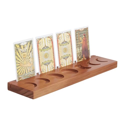nbeads Tarotkarten-Halter aus Holz, 28x7x1,6cm Tarot-Kartenhalter mit Mondphase Tarot-Display-Halter mit Kartenschlitz für Tarotkarte Orakelkarte Hexe Wahrsagerei Werkzeuge von nbeads