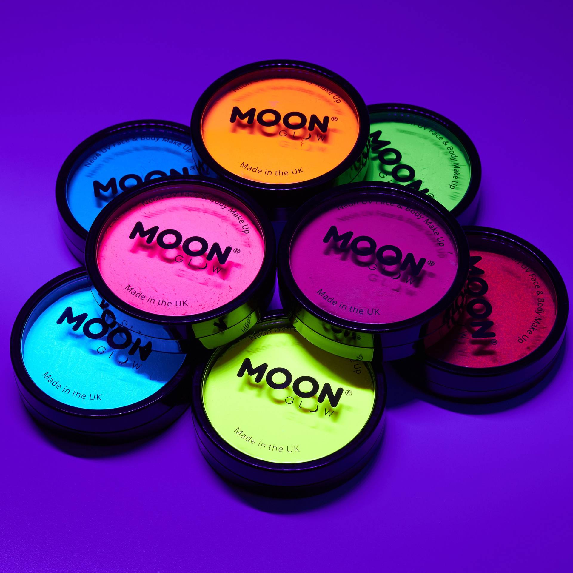 Neon Uv Pro Gesichtsbemalung Tortentöpfe Von Moon Glow - 36G von neonbeauty
