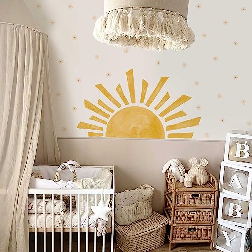 Neukids 120x67cm wandtattoo sonne Boho Golden Sonne Starburst Wandsticker Kinderzimmer Babyzimmer Wandaufkleber Wohnzimmer Schlafzimmer Mädchenzimmer Korridore Boho Wanddeko von neukids