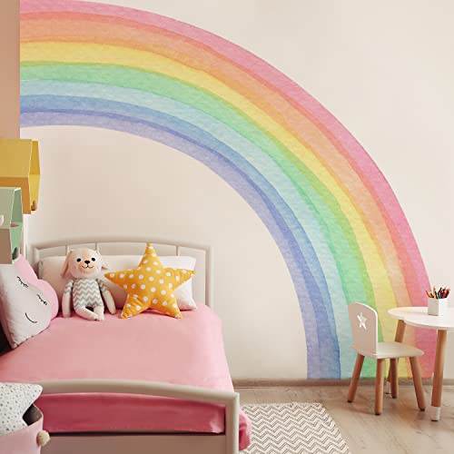 Neukids 200x180cm Riesiger FABRIC Regenbogen Wandtattoo, Halber Regenbogen Tupfen Wandsticker für kinderzimmer Babyzimmer, Schlafzimmer Wohnzimmer Spielzimmer Korridore Wanddeko von neukids