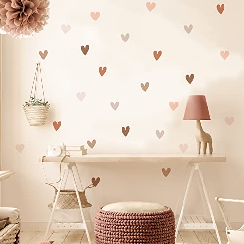 Neukids 72pcs Boho Herz Wandtattoos, Wandtattoo Kinderzimmer Mädchen, Wanddeko Boho Kinderzimmer Deko Mädchen, Wandsticker Wohnzimmer Schlafzimmer Babyzimmer Kinderzimmer Deko von neukids