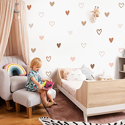 Neukids 72pcs Boho Herz Wandtattoo, Hollow und Herz Wandsticker Mädchenzimmer Kinderzimmer Babyzimmer, Schlafzimmer Wohnzimmer flur Wand Aufkleber Dekoration von neukids