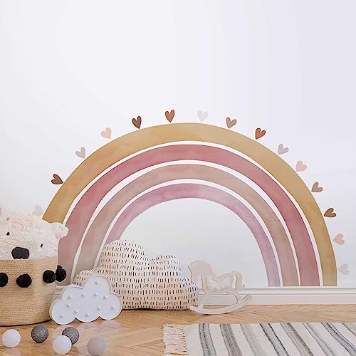 Neukids FABRIC Groß regenbogen wandtattoo kinderzimmer, Boho wandtattoo mädchenzimmer Regenbogen Liebes Wandsticker, Schlafzimmer Wohnzimmer Wandaufkleber Babyzimmer Wanddeko von neukids