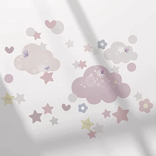 Neukids FABRIC Wolken-Sterne-Herz Wandtattoo,Selbstklebende Wandaufkleber Kinderzimmer Wandtattoo,Viele Sterne Wand Aufkleber Dekoration,wandsticker Kinderzimmer mädchen Babyzimmer Wanddeko Rosa Neukids FABRIC Wolken-Sterne-Herz Wandtattoo,Selbstklebende Wandaufkleber Kinderzimmer Wandtattoo,Viele Sterne Wand Aufkleber Dekoration,wandsticker Kinderzimmer mädchen Babyzimmer Wanddeko Rosa von neukids
