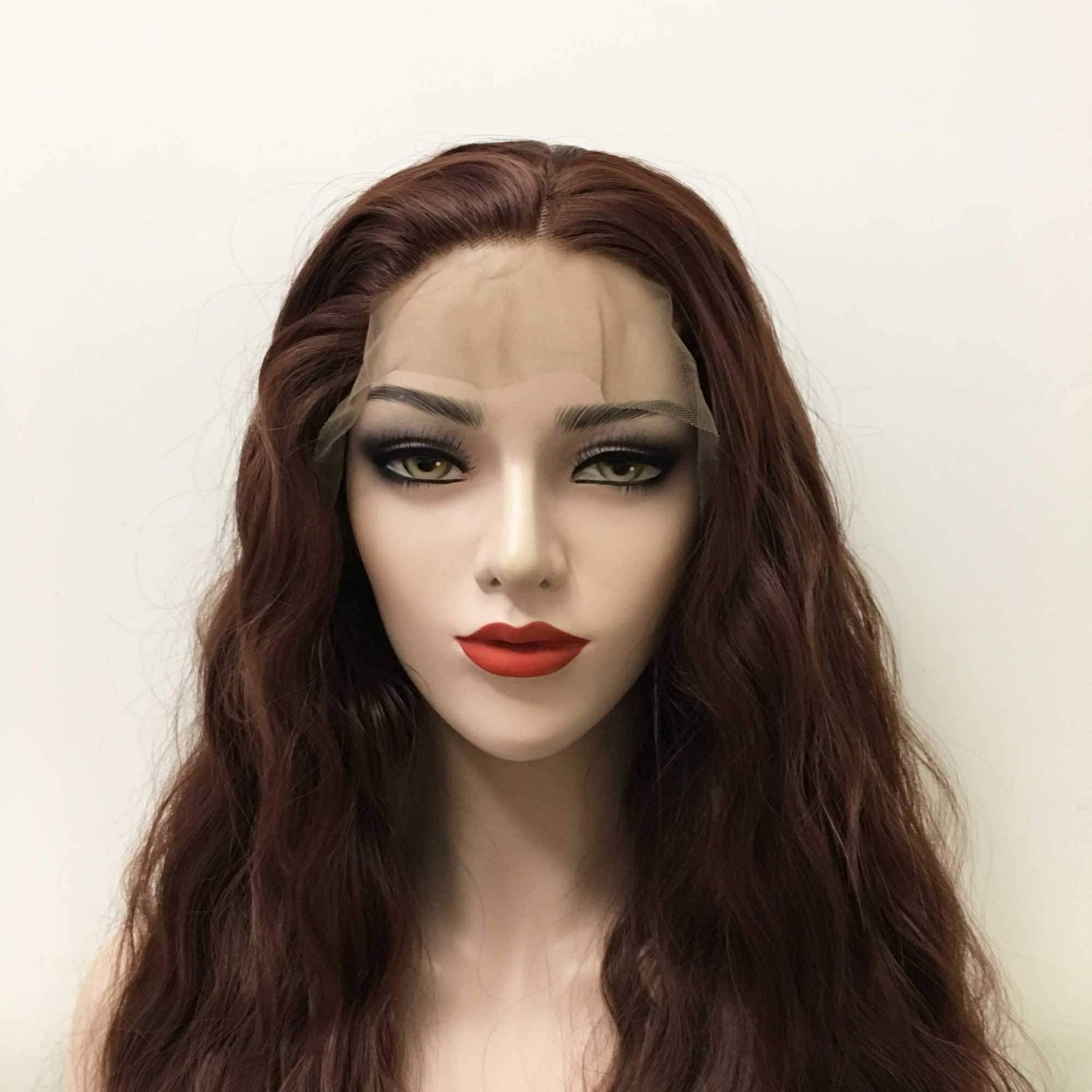 Frauen Lace Front Perücke Dunkelbraun Mittelteil Lange Lockige Dicke 24 Zoll Frauen Lace Front Perücke Dunkelbraun Mittelteil Lange Lockige Dicke 24 Zoll von nevermindyrhead