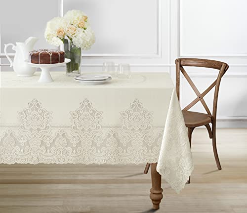 Newbridge Allison Viktorianische Spitzen-Tischdecke, Vintage-Spitzentischdecke, gewellt, Polyester, 152 x 213 cm, länglich/rechteckig, elfenbeinfarben Newbridge Allison Viktorianische Spitzen-Tischdecke, Vintage-Spitzentischdecke, gewellt, Polyester, 152 x 213 cm, länglich/rechteckig, elfenbeinfarben von newbridge