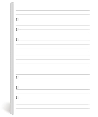 A5 Liniert Papier (insgesamt 100 Blätter) 6 Löcher Nachfüllpapier für Filofax A5, 14.5x21cm von newestor