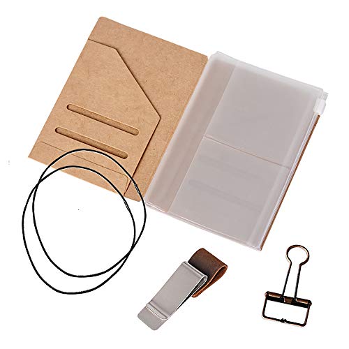 Reisepass-Notizbuch-Zubehör-Set – Kraft-Aktenordner, Reißverschluss-Etui, Stifthalter, Binder-Clip und 2 elastische Bänder Reisepass-Notizbuch-Zubehör-Set – Kraft-Aktenordner, Reißverschluss-Etui, Stifthalter, Binder-Clip und 2 elastische Bänder von newestor