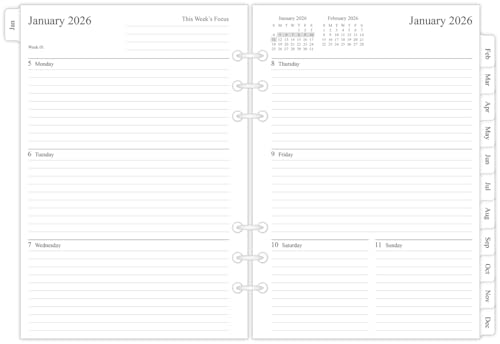 newestor 2026 Wochen- und Monatsplaner-Nachfüllpackung für A5-Ringbuch, Januar 2026 bis Dezember 2026, 14 x 21 cm, 6-fach gelocht newestor 2026 Wochen- und Monatsplaner-Nachfüllpackung für A5-Ringbuch, Januar 2026 bis Dezember 2026, 14 x 21 cm, 6-fach gelocht von newestor