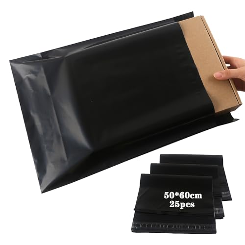 newlng 25pcs Plastikversandbeutel Versandbeutel Warenbeutel 500mm x 600mm Undurchsichtig und Reißfest mit Selbstklebende Streifen Versandtaschen für Waren Textil Logistik Transporttaschen Schwarz-Groß newlng 25pcs Plastikversandbeutel Versandbeutel Warenbeutel 500mm x 600mm Undurchsichtig und Reißfest mit Selbstklebende Streifen Versandtaschen für Waren Textil Logistik Transporttaschen Schwarz-Groß von newlng