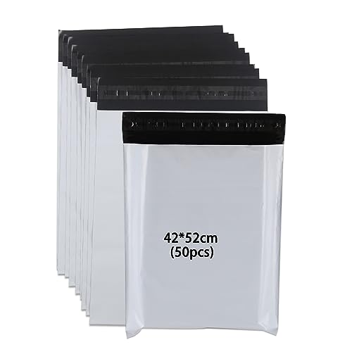 newlng Plastikversandbeutel Versandbeutel Warenbeutel 420mm x 520mm 50Stück Undurchsichtig und Reißfest mit Selbstklebende Streifen Versandtaschen für Waren Textil Logistik Transporttaschen Weiß Groß newlng Plastikversandbeutel Versandbeutel Warenbeutel 420mm x 520mm 50Stück Undurchsichtig und Reißfest mit Selbstklebende Streifen Versandtaschen für Waren Textil Logistik Transporttaschen Weiß Groß von newlng