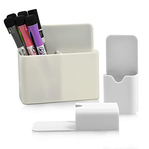 Magnetischer Stifthalter, magnetisch, trocken abwischbar, Stift- und Radiergummi-Halter für Whiteboard, Magnet-Stiftbecher, Aufbewahrung für Büro, Kühlschrank, Spind und Metallschränke, 3 Stück (weiß) Magnetischer Stifthalter, magnetisch, trocken abwischbar, Stift- und Radiergummi-Halter für Whiteboard, Magnet-Stiftbecher, Aufbewahrung für Büro, Kühlschrank, Spind und Metallschränke, 3 Stück (weiß) von newsbirds