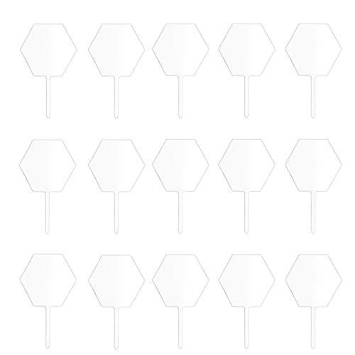 Acryl-Kuchenaufsätze, 15 Stück, transparent, blanko, Acryl-Kuchenaufsätze, sechseckig, zum Selbermachen, für Hochzeit, Geburtstagsfeier, Jubiläumskuchendekorationen, 10,2 cm Acryl-Kuchenaufsätze, 15 Stück, transparent, blanko, Acryl-Kuchenaufsätze, sechseckig, zum Selbermachen, für Hochzeit, Geburtstagsfeier, Jubiläumskuchendekorationen, 10,2 cm von niCWhite
