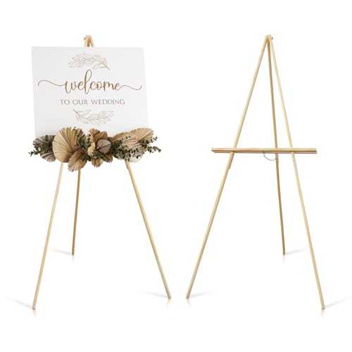 NianFeng Holz-Staffelei-Ständer für Schilder, Staffelei, Ausstellungsständer für Hochzeitsschild mit verstellbarem Tablett, 160 cm, Stativ A-Rahmen, Poster, leicht, Willkommen, Kunstshow und Babyparty von nianfeng