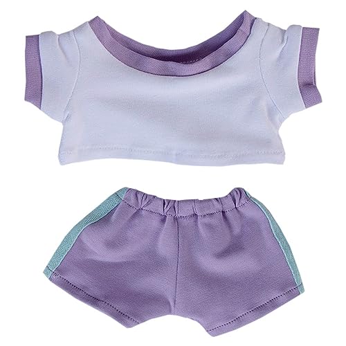 niannyyhouse 10 cm 15 cm 20 cm Plüsch Puppe Kleidung Kontrast T-Shirt Hosen Sportbekleidung Set Weiche Gefüllte Plüsch Spielzeug Dress Up Zubehör (a10, 20cm) von niannyyhouse